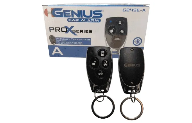 Alarma Genius G24SE Prox Series para Auto - Corte de Corriente y Cierre Automático (Elige tu Control)