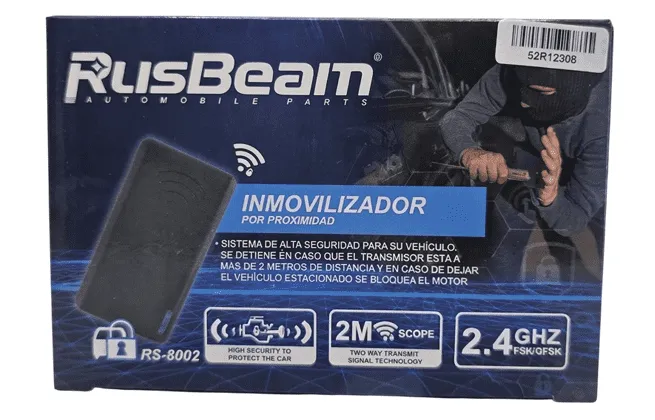 Inmovilizador RusBeam RS-8002 por Proximidad para Auto - Bloquea el Motor si te Alejas del Carro
