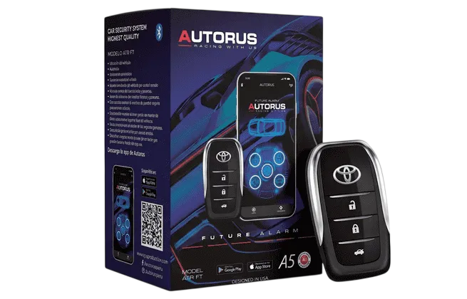 Alarma Autorus A5 con Llave Flip para Auto - Bluetooth, Seguros Eléctricos y App desde tu Celular