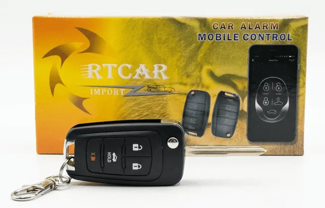 Alarma RTCAR con Llave Flip Bluetooth para Auto - Control por Celular desde la App Smart Car