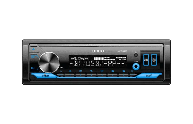 Autoradio AIWA AW-5444BT con Bluetooth, USB y SD para auto - Conecta tu Celular sin Cables (Asistente de Voz)