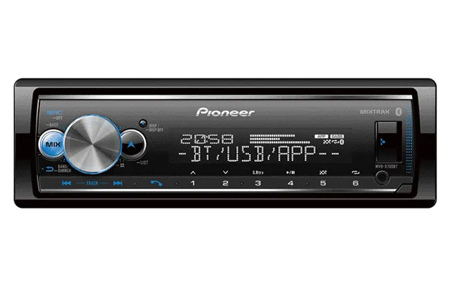 Autoradio Pioneer MVH-X700BT Bluetooth con Luces Club Lights y Smart Sync para Carro - Convierte tu Carro en Fiesta
