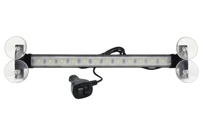 Barra Led para Auto Interior Blanca Portátil con Ventosa e Interruptor 12V