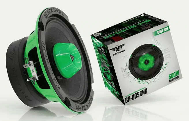 Parlante Medio Blackhawk BH 605CNG con Tweeter de Neodimio y Luz LED - 500W