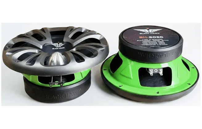 Parlante Black Hawk BH-608G 8 Pulgadas Medio para Carro - Voces y Medios Potentes (550W)