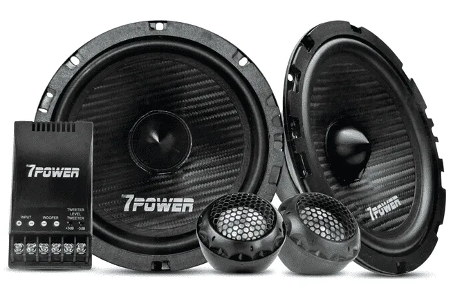 Kit de Parlantes 7Power MK6.5C 6.5 Pulgadas para Carro - Sonido Limpio y Voces Definidas (50W RMS)