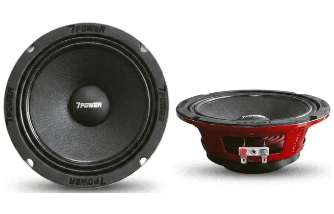 Parlante 7Power SM-6.4 6 Pulgadas Medio Neodimio para Carro - Voces Claras, Diseño Ultra Delgado (150W RMS)