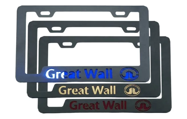 Portaplacas Great Wall para Auto y Camioneta - Acero Galvanizado Universal (Par)