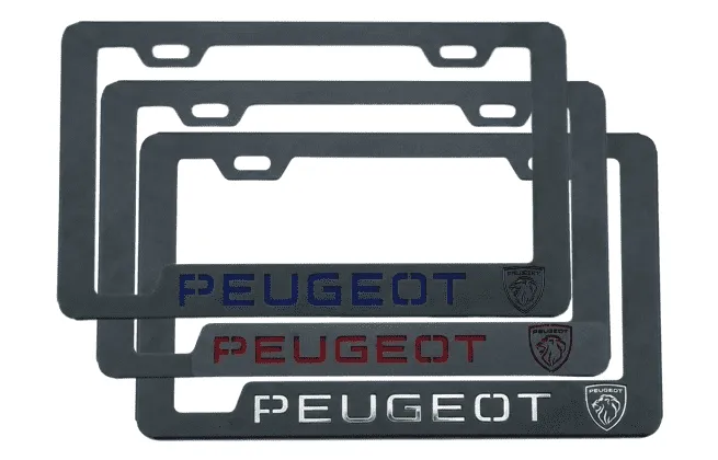 Portaplacas Peugeot para Auto y Camioneta - Acero Galvanizado Universal (Par)