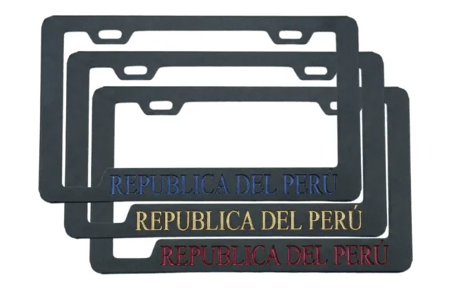 Portaplacas República del Perú para Auto y Camioneta - Acero Galvanizado Universal (Par)